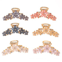 Sweet Plated Alloy Crystal Flower Big Hair Claw Clips Korean Hairpins For Women Girl Fashion Accessories